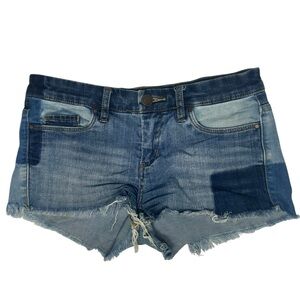 BlankNYC Patchwork Denim Shorts 25